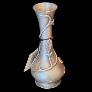 Vintage L'Etain a la Rose French Art Deco Bud Vase Pewter Etain Decor France